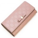 グッチ GUCCI 2つ折り長財布(小銭入れ付き) Bow Gucci Signature Continetal Wallet Light Pink ライトピンク 388679 CWC1G 6812