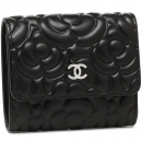 シャネル 折財布 レディース CHANEL A82548 Y33117 94305 ブラック シルバー