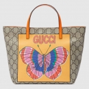 GUCCI Children's GG Supreme Butterfly 限定グッチ トートバッグ 愛らしいバタフライプリントが施されたキュートなデザイン