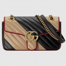 グッチ GUCCI〔GGマーモント〕スモール ショルダーバッグ ベージュ/ブラック レザー（443497 0OLOX 9689）