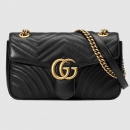 グッチ GUCCI 〔GGマーモント〕キルティング スモール ショルダーバッグ（443497 DTDIT 1000）ブラック キルティング シェブロンレザー